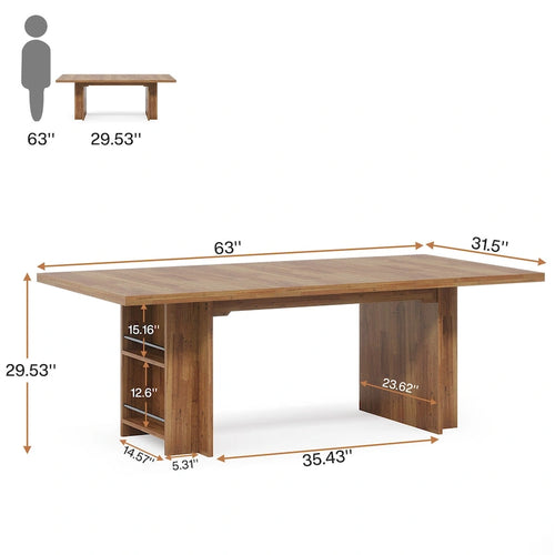 Grand bureau de direction de 160 cm avec deux étagères de rangement