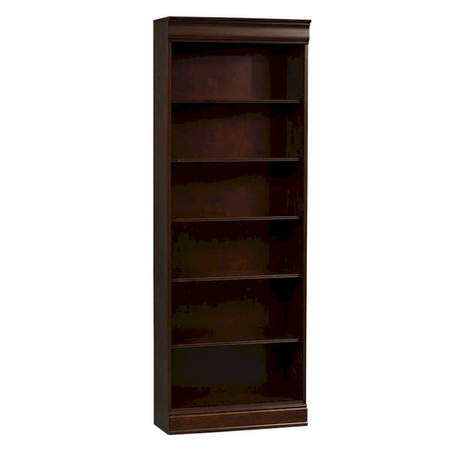 Bibliothèque de direction de 213 cm de haut avec étagères réglables et finition bois Cognac