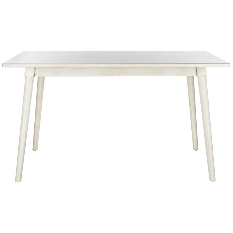 Table à manger rectangulaire moderne du milieu du siècle avec pieds coniques en bois, 4-6 places